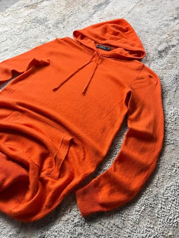 Ralph Lauren Women’s orange cashmere hoodie Size S – photo 2